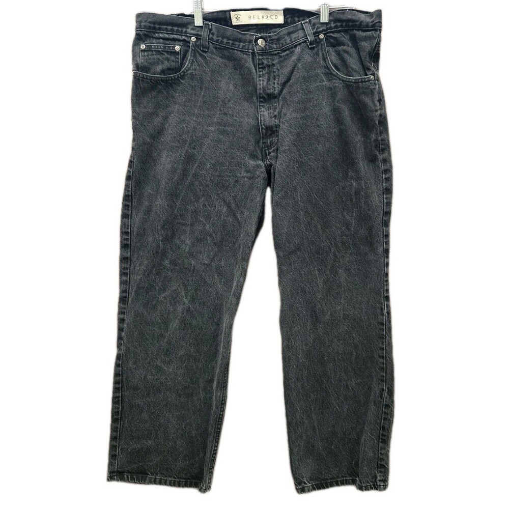 Arizona Jeans Mens 40x30 Black Denim Relaxed Fit Straight GUC